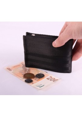 Pánská peněženka black z bezpečnostních pásů